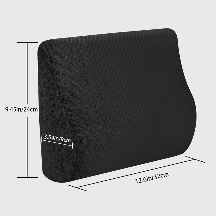 Livtribe pernă lombară auto, pernă de suport lombar din spumă de memorie, pernă ergonomică pentru spătar pentru scaune auto, scaun de birou, scaun cu rotile (negru)