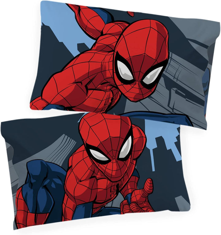 Jay Franco Marvel Spiderman City Streets Einzelbettgröße Kinderbettwäsche-Set Mit Bettbezug 135X200Cm + Kissenbezug 50X70Cm Aus 100% Baumwolle
