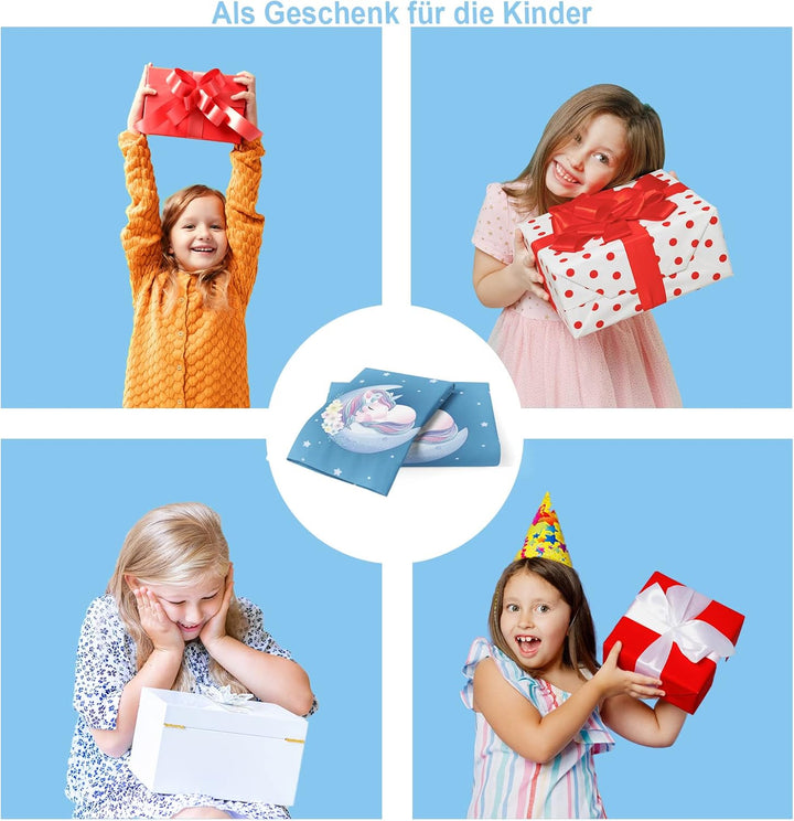 Kinderbettwäsche 135X200 Für Mädchen, Einhorn Bettwäsche Weich Mikrofaser, Kinder Bettbezug Mit Reißverschluss - Atmungsaktiv Jugendbettwäsche Mit 80X80 Kissenbezüge