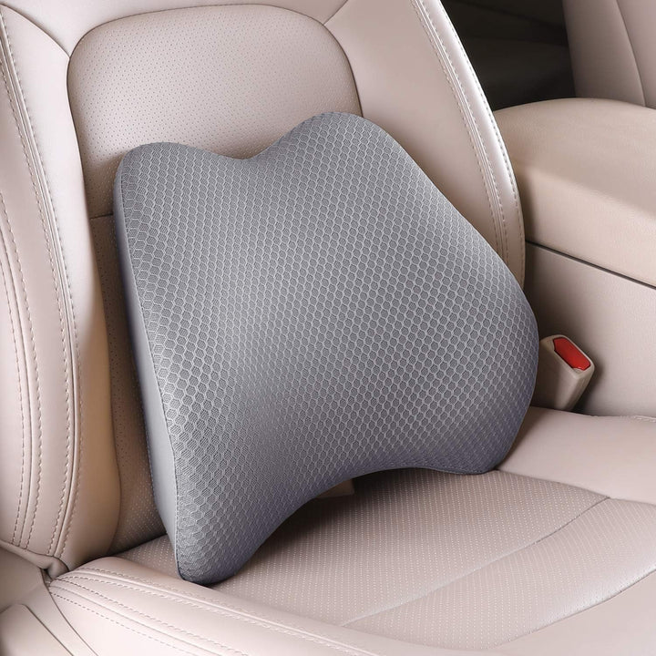 Livtribe pernă lombară auto, pernă de suport lombar din spumă de memorie, pernă ergonomică pentru spătar pentru scaune auto, scaun de birou, scaun cu rotile (negru)