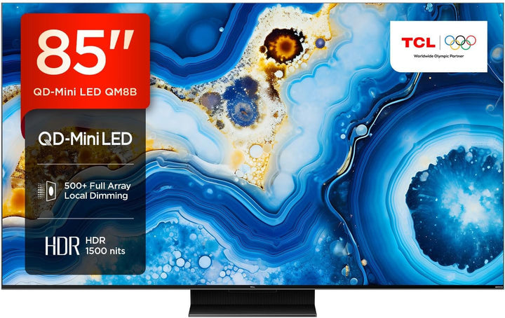 TCL 50QM8B Fernseher Miniled 50 Zoll, QLED, 144Hz, 4K HDR Premium 1250Nits, Google TV, Dolby Atmos, Onkyo, Game Master Pro 2.0