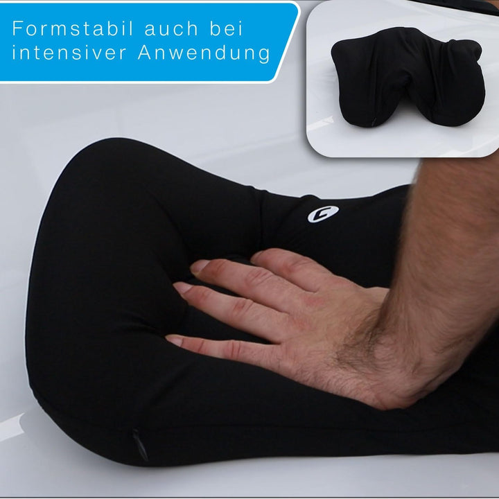 Cartrend pernă lombară din spumă cu memorie, pernă ergonomică pentru spate pentru mașină, birou și călătorii, respirabilă, capac detașabil, suport pentru o postură sănătoasă de ședere, 1 bucată, negru