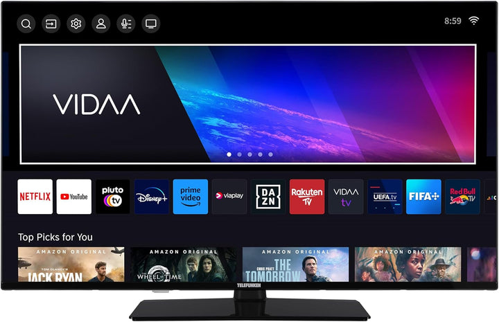 Telefunken XH32N750M Fernseher 32 Zoll Hd-Ready LED TV Mit 80 Cm Bildschirmdiagonale Und Integriertem Triple-Tuner, Schwarz