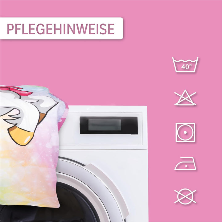 Einhorn Kinderbettwäsche 100X135Cm 40X60Cm [NEU 2023] 100% Baumwolle, Unicorn, Bettwäsche Pferde, Baby Bettwäsche, Mädchen Bettwäsche