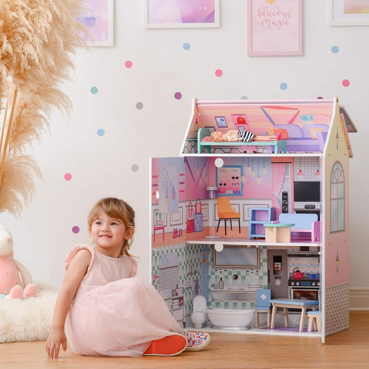 Olivias Little World Glasshouse Kids 12" Doll House & 10 Accesorii Pentru Păpuși 3.5" Multi Td-12518D