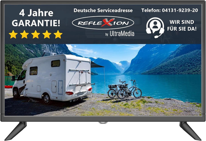 REFLEXION LED22IBT Smart LED Fernseher, LG Weboshub, 55 Cm / 22 Zoll, Wohnwagen/Wohnmobil/Camping/Caravan/Boot/Lkw TV, 12/230 Volt, Full HD, Triple Tuner, DVB-T2HD, DVB-S2, DVB-C, Bluetooth, WLAN