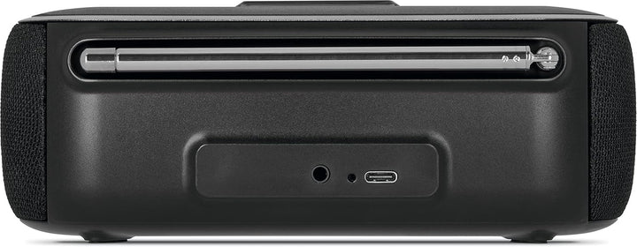 Technisat DIGITRADIO BT 1 - Difuzor Bluetooth portabil cu radio digital DAB+ (FM, ceas, alarmă cu temporizator, memorie favorite, funcție mâini libere, aux-in, butoane de selecție directă, baterie reîncărcabilă, 6 wați) Negru
