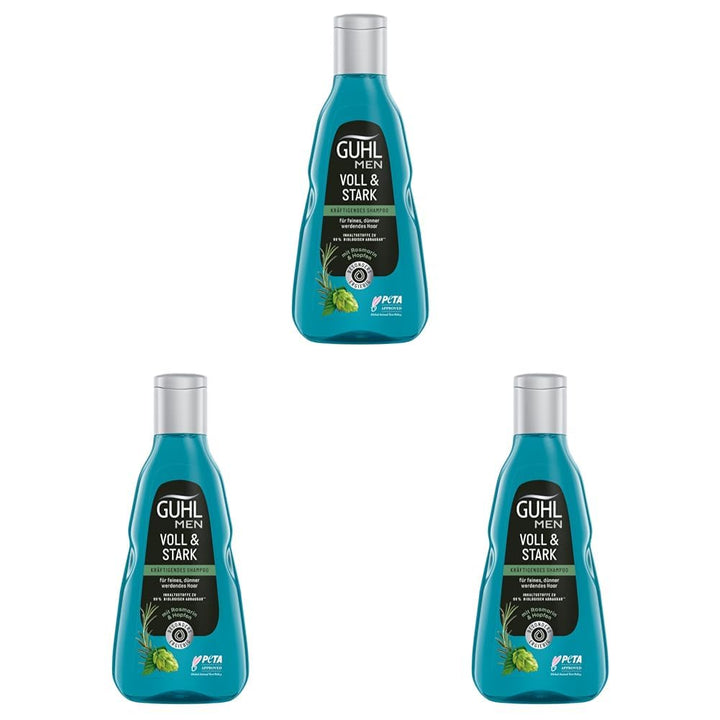 Guhl Men Voll & Stark Shampoo - Inhalt: 250 Ml - Haartyp: Dünn, Fein, Normal, Blue