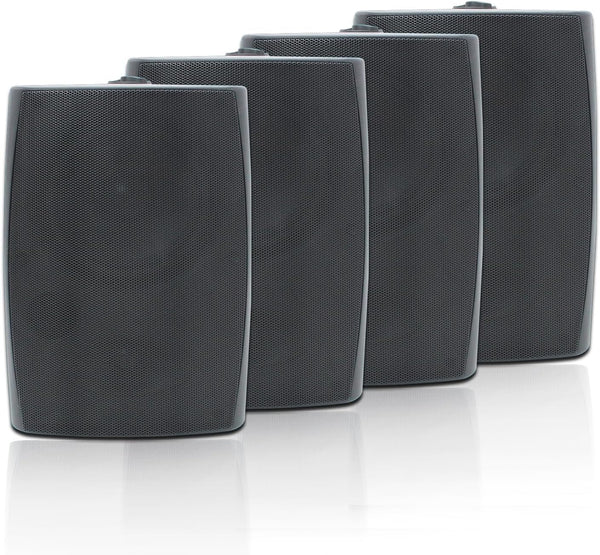 STUDIOFINIX 6,5 Zoll Outdoor-Lautsprecher Wandmontage 800W - Wasserdichte Und Leistungsstarke Audiolösung Für Innen/Außen, Haus, Terrasse, Garten, Hinterhof (4 Passiv-Lautsprecher Bundle/Schwarz)