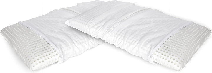Talamo Italia Set de 2 perne pentru pat, 100% Made in Italy, pernă detașabilă "săpun" din spumă de memorie perforată, hipoalergenică și respirabilă, 70X40Xh16 Cm