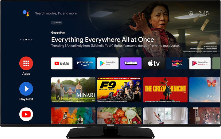 Telefunken Android TV 40 Zoll Fernseher (Full HD Smart TV, HDR, Triple-Tuner, Bluetooth) XF40AN750M, Schwarz