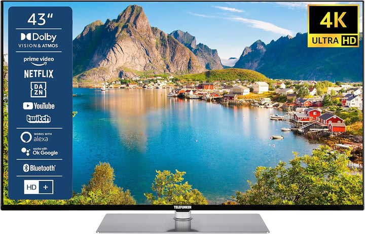 Telefunken Fernseher 32 Zoll Smart TV Powered by Tivo (Full HD, HDR, Triple-Tuner, 6 Monate HD+ Inkl.) XF32TO750S