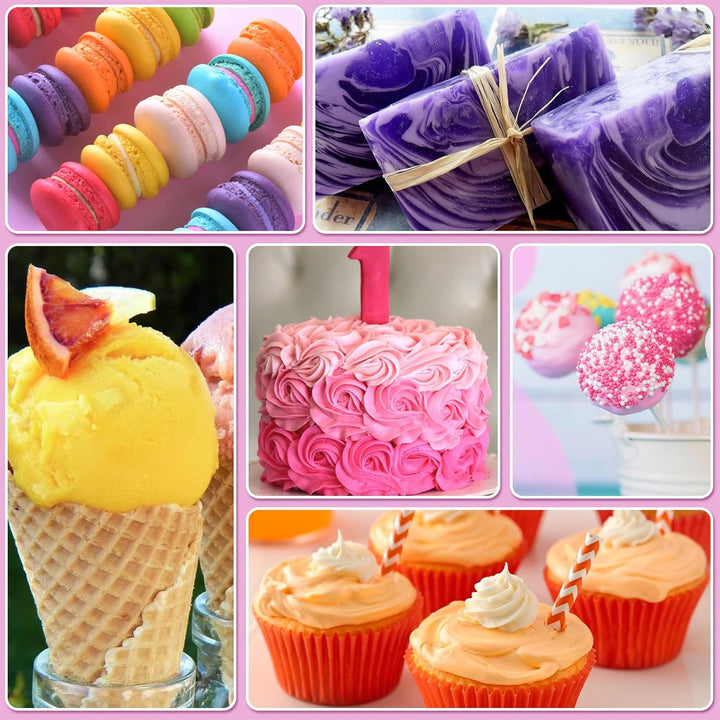 Lebensmittelfarbe - 10 Farben Lebensmittelfarbe Flüssig, Hochkonzentrierte Lebensmittelfarben, Flüssige Food Coloring Für Kuchen Backen, Kekse, Macaron, Fondantieren, DIY Slime - 6Ml