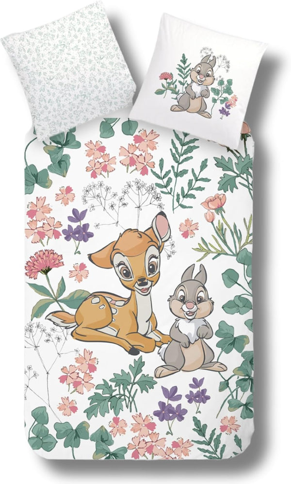Bettwäsche 135X200, Bambi REH & Klopfer Kinderbettwäsche Für Mädchen Und Jungen, 100% Baumwolle, 1X Kissenbezug 80X80 + Bettbezug 135X200