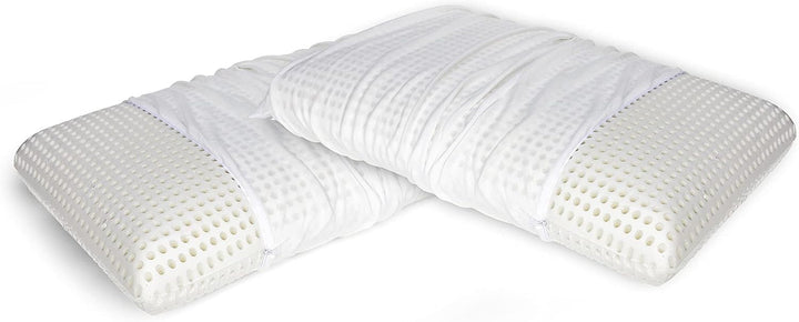 Talamo Italia Set de 2 perne pentru pat, 100% Made in Italy, pernă detașabilă "săpun" din spumă de memorie perforată, hipoalergenică și respirabilă, 70X40Xh16 Cm
