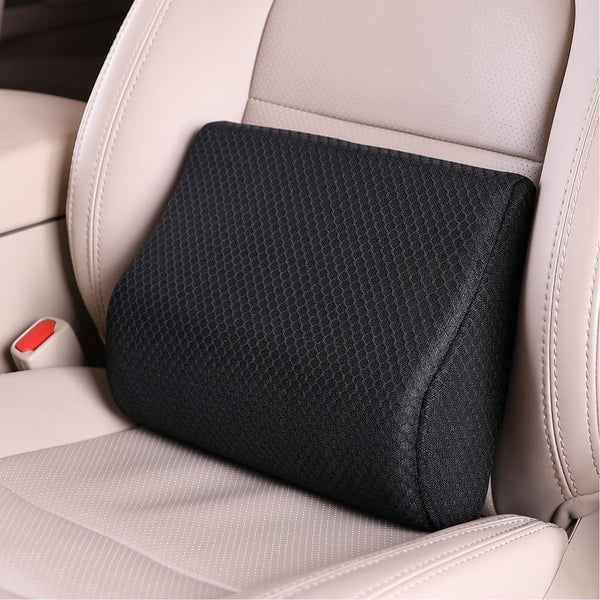 Livtribe pernă lombară auto, pernă de suport lombar din spumă de memorie, pernă ergonomică pentru spătar pentru scaune auto, scaun de birou, scaun cu rotile (negru)