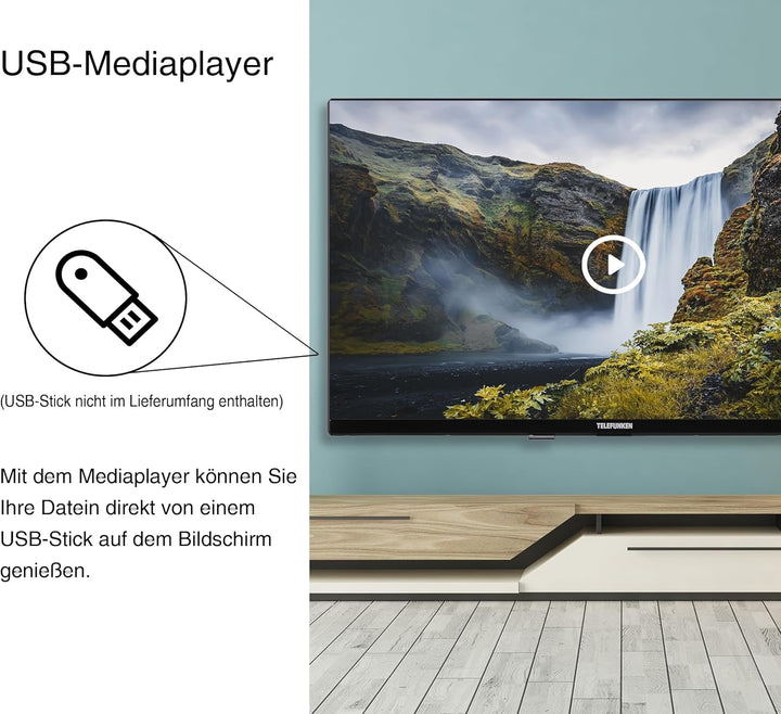 Telefunken XH32N750M Fernseher 32 Zoll Hd-Ready LED TV Mit 80 Cm Bildschirmdiagonale Und Integriertem Triple-Tuner, Schwarz
