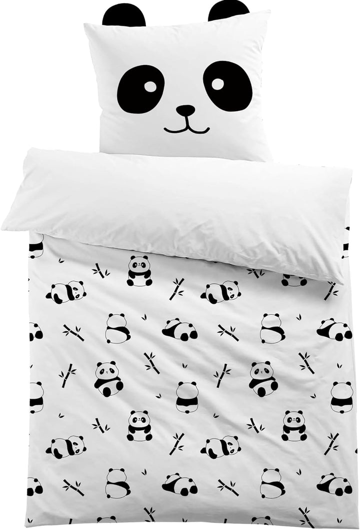 MUSOLEI Bettwäsche 135X200 Mädchen Tier Kinderbettwäsche Mikrofaser 3D Bettwäsche-Set Kinder Bettbezug Mit 1 Kissenbezug 80X80Cm Geschenk Für Kinderzimmer Einzelbett, Löwe Mit Ohren