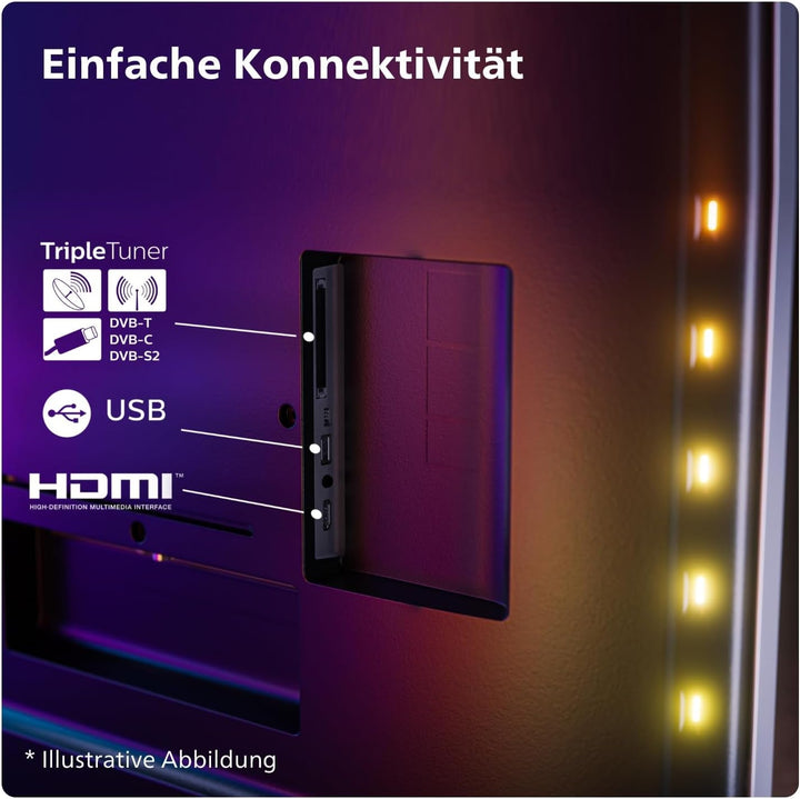 Philips Ambilight 43PUS8109 4K LED Smart TV - 43-Zoll Display Mit Pixel-Präziser Ultra HD, Titan OS Plattform Und Dolby Atmos, Funktioniert Mit Alexa Und Google Sprachassistent - Satiniertes Chrom