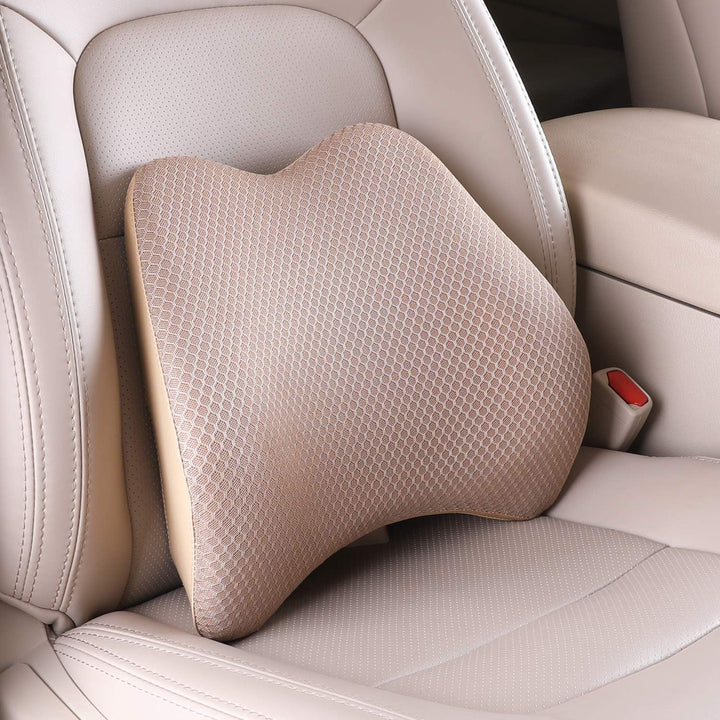 Livtribe pernă lombară auto, pernă de suport lombar din spumă de memorie, pernă ergonomică pentru spătar pentru scaune auto, scaun de birou, scaun cu rotile (negru)