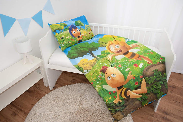 Herding BIENE MAJA Kleinkinder-Bettwäsche-Set, Wendemotiv, Bettbezug 100 X 135 Cm, Kopfkissenbezug 40 X 60 Cm, Baumwolle/Renforcé