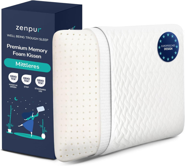 Set de 2 perne pentru susținerea gâtului 40X60-13Cm - Pernă ergonomică de dormit pentru gât și umeri, certificată Oeko-Tex