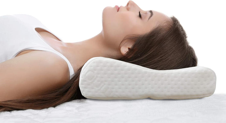 Pernă ergonomică Bonmedico Large - Pernă ortopedică de susținere a gâtului - Pernă de gât pentru dormit lateral, dormit pe spate - Pernă din spumă cu memorie - Pernă de dormit pentru adulți - Cadouri wellness