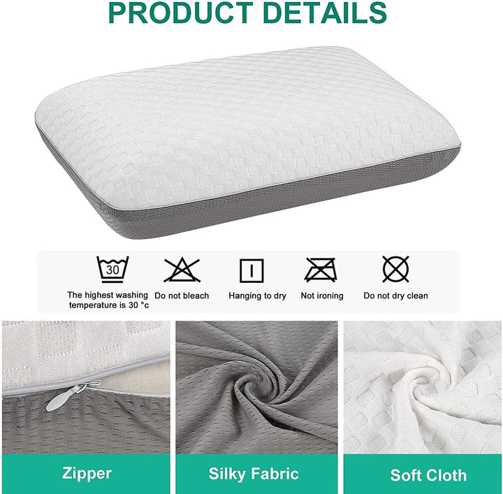 Fityou Pernă din spumă de memorie, pernă de sprijin pentru gât, pernă ergonomică de dormit, pernă de răcire, design cu două fețe, capac de pernă lavabil (67.5X40X13Cm)