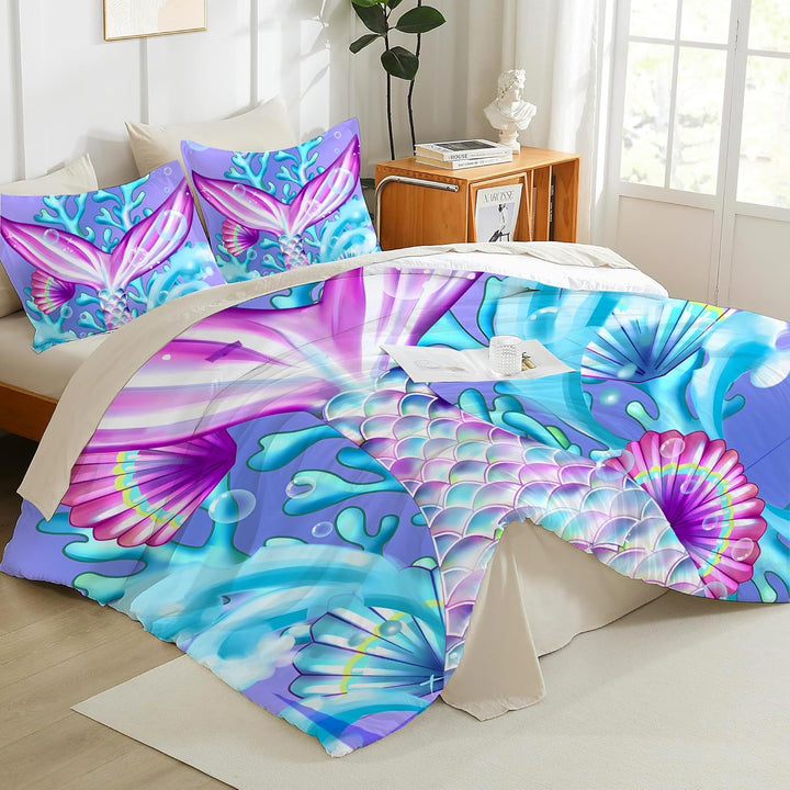 ZTYROLJ Einhorn Bettwäsche 100X135 Für Mädchen Kinder,Weich Mikrofaser Einhorn Bettbezug,Atmungsaktiv Einhorn Kinderbettwäsche 100X135 Mit Reißverschluss+40X60 Kissenbezüge