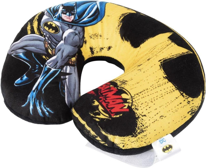 DC Comics Soft Batman Car Travel Neck Cushion Child Safety Comfort Superhero Bat Man, Cuscino Da Viaggio Auto, Light Blue, One Size