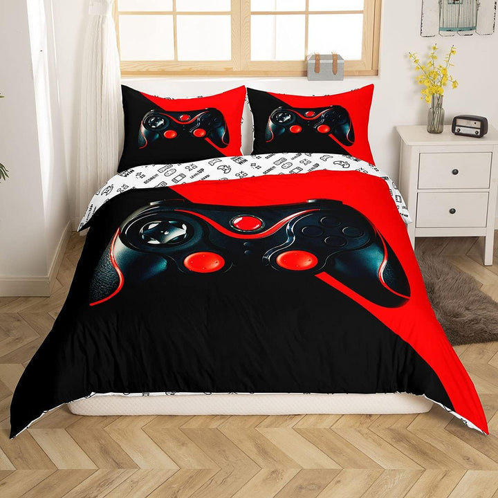 Gamer Bettwäsche Sets Für Jungen 155X220,Gaming Bettbezug Kinder Teens Männer Videospiel Zimmer Dekor Reversible Gaming Tröster Abdeckung Grün Retro Game Controller Bettbezug Weicher Luxus 2 Stücke