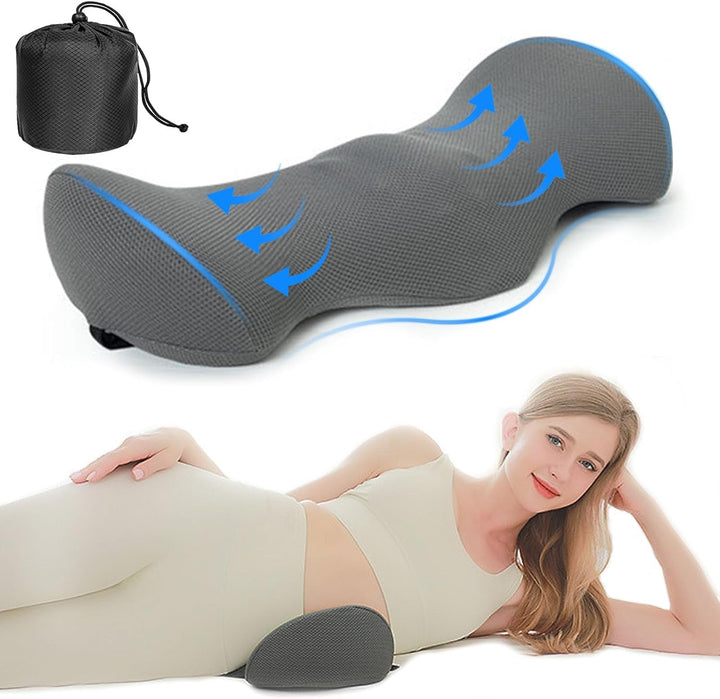TFCIOD Pernă de susținere lombară, pernă de confort a coloanei vertebrale din spumă de memorie, pernă lombară, pernă de susținere a spatelui cu design ergonomic pentru ameliorarea durerii, pernă sciatică pentru pat, canapea, mașină (gri)
