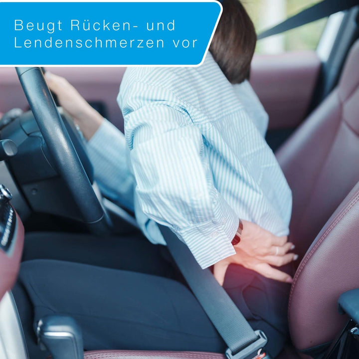 Cartrend pernă lombară din spumă cu memorie, pernă ergonomică pentru spate pentru mașină, birou și călătorii, respirabilă, capac detașabil, suport pentru o postură sănătoasă de ședere, 1 bucată, negru