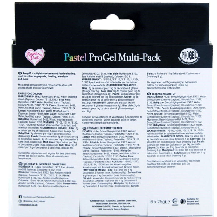 Rainbow Dust Progel Multi Pack PASTEL 6X25 Ml