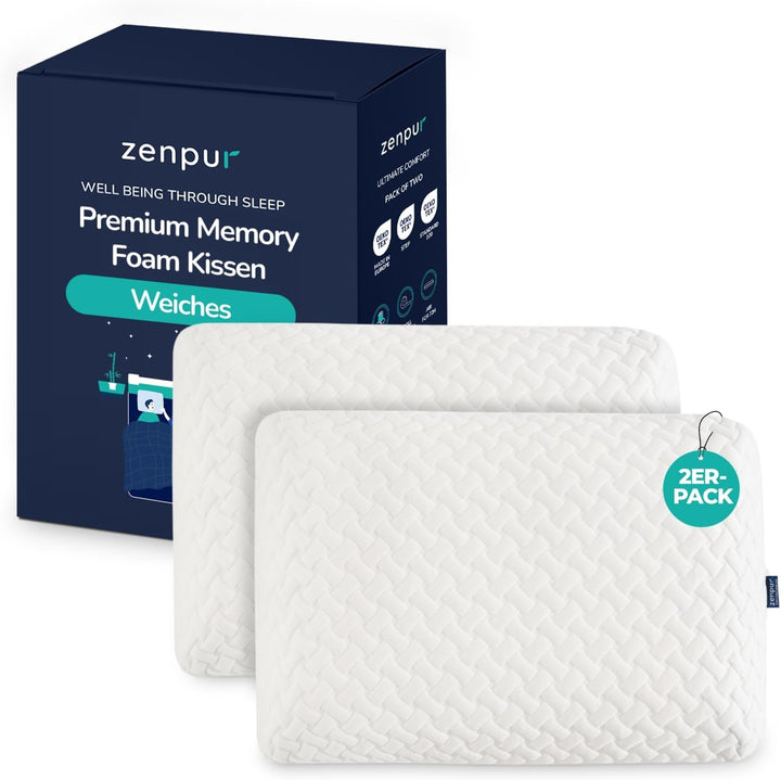Set de 2 perne pentru susținerea gâtului 40X60-13Cm - Pernă ergonomică de dormit pentru gât și umeri, certificată Oeko-Tex