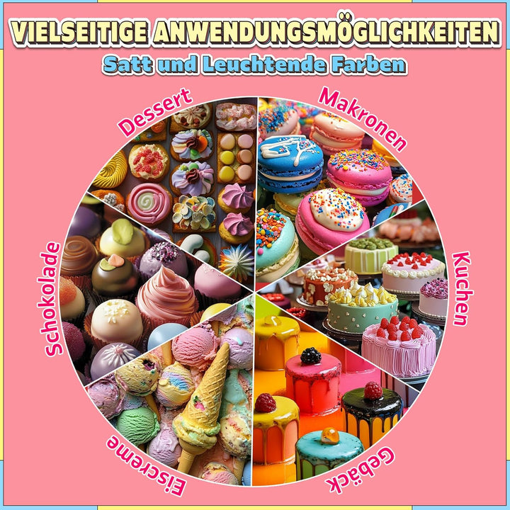 Lebensmittelfarbe - Gikikoko 200Ml Lebensmittelfarbe Flüssig Hoch Konzentriert, Lebensmittelfarben, Food Coloring Für Backen, Macaron, Cake, Jello, Fondantieren, Kuchen, DIY Slime (Blau)