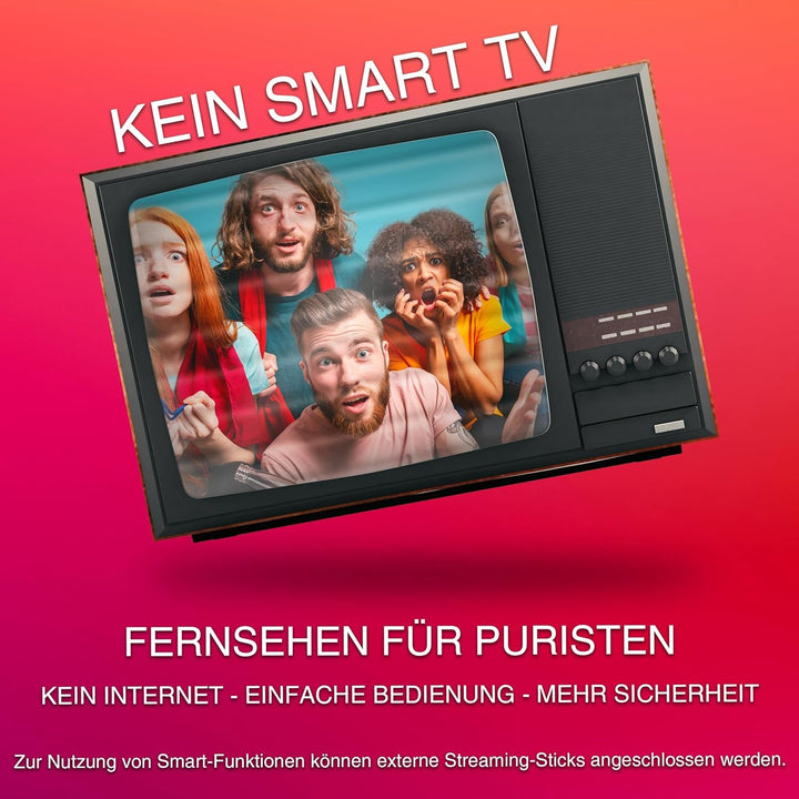 Telefunken XH32N750M Fernseher 32 Zoll Hd-Ready LED TV Mit 80 Cm Bildschirmdiagonale Und Integriertem Triple-Tuner, Schwarz