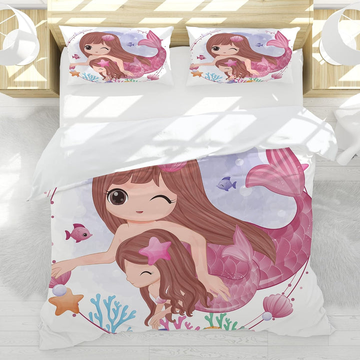 ZTYROLJ Einhorn Bettwäsche 100X135 Für Mädchen Kinder,Weich Mikrofaser Einhorn Bettbezug,Atmungsaktiv Einhorn Kinderbettwäsche 100X135 Mit Reißverschluss+40X60 Kissenbezüge