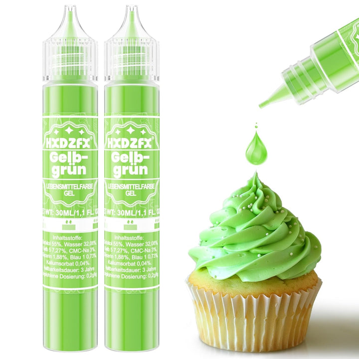 Lebensmittelfarbe Gel - HXDZFX 2×30Ml Lebensmittelfarbe, Hochkonzentriertes Zuckerfrei Food Coloring Für Tortendeko, Fondant Weiss, Macarons, Torte, Backen, Osterei, Slime (Weiß)