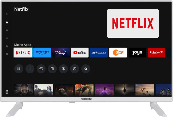 Telefunken Fernseher 32 Zoll Smart TV Powered by Tivo (Full HD, HDR, Triple-Tuner, 6 Monate HD+ Inkl.) XF32TO750S