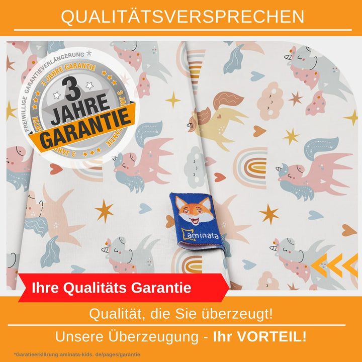 Aminata Kids Kinderbettwäsche 100X135 Mädchen Einhorn Rosa Baumwolle Mit YKK Reißverschluss Kinder-Wende-Bettwäsche-Set Tier-Motiv Einhörner Pferde-Motiv Mit Regenbogen Unicorn