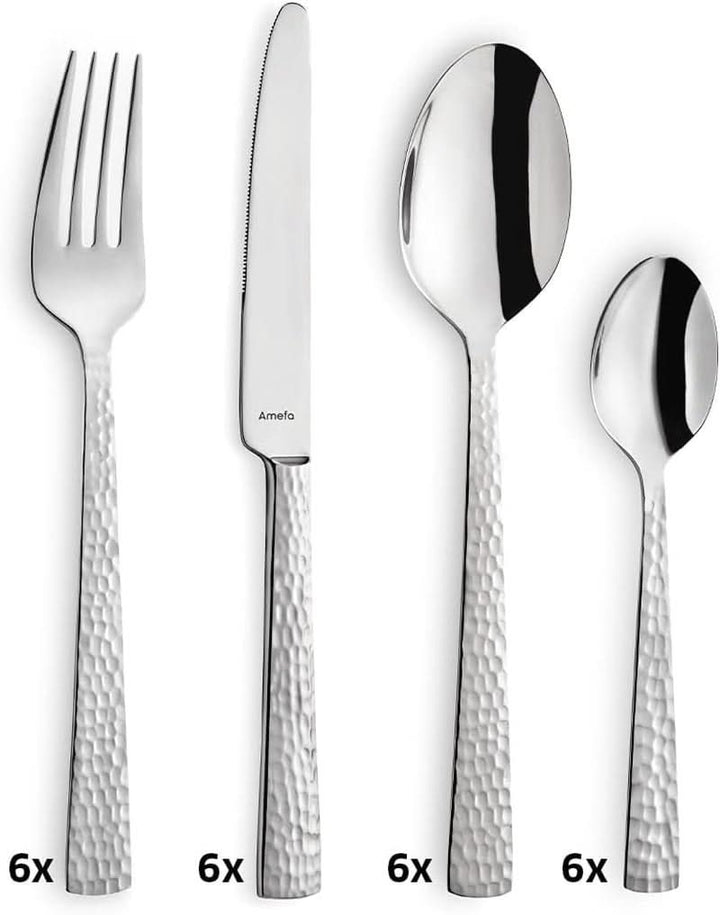Set tacâmuri Amefa Felicity,  24 piese, pentru 6 persoane, oțel inoxidabil 18/0