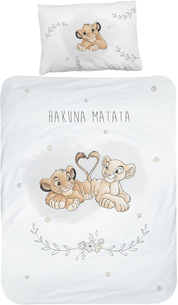 Mtonlinehandel König Der Löwen Babybettwäsche 135X100 Flanell/Biber, 1 Kissenbezug 40X60 + 1 Bettbezug 100X135 Cm ☆ Hochwertige Kinder-Bettwäsche Mit Reißverschluss